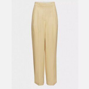 Aritzia Wilfred Yellow Linen Wider The Effortless Pant